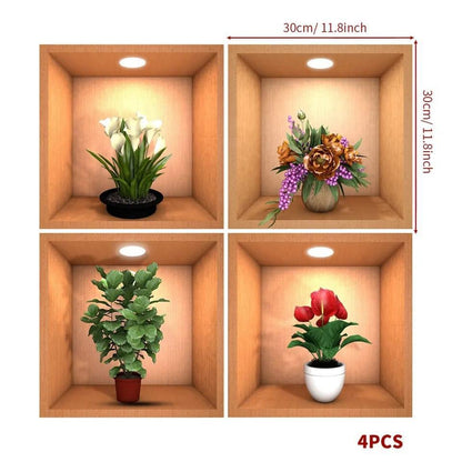 3D Wall decor Stickers (Set of 4pcs)