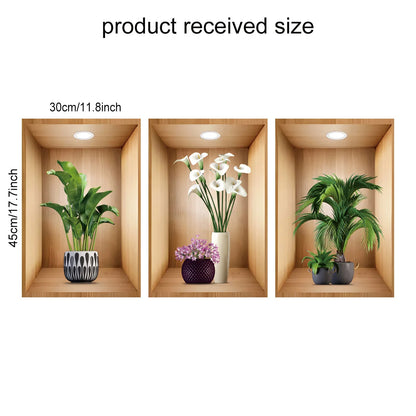3D Wall decor Stickers (Set of 3pcs)