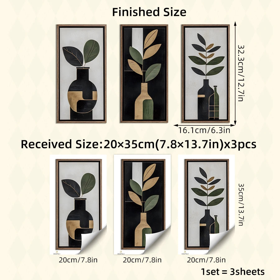 3D Wall decor Stickers (Set of 3pcs)