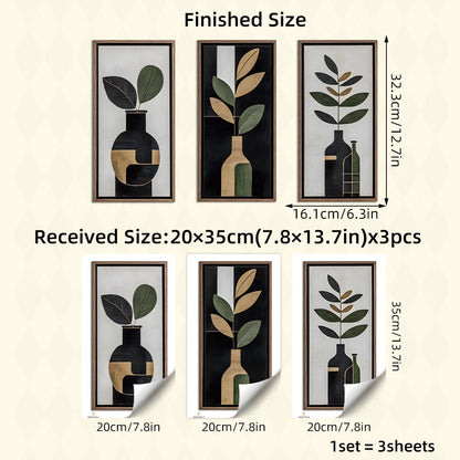 3D Wall decor Stickers (Set of 3pcs)